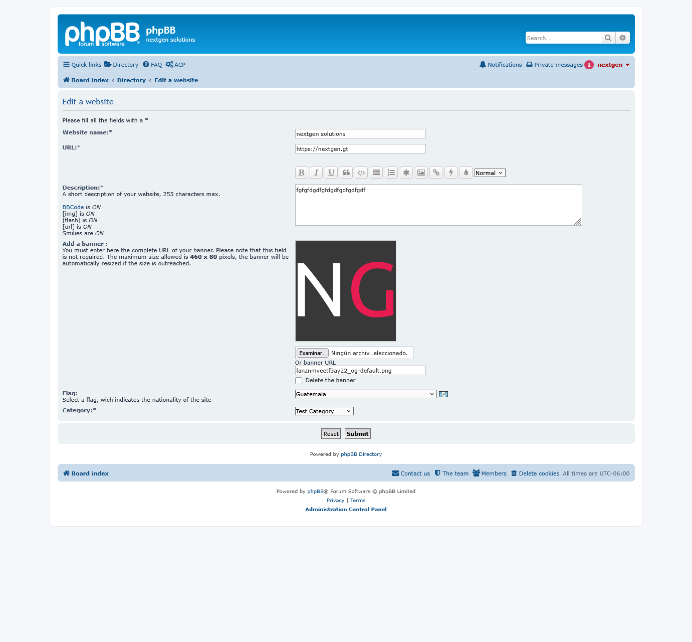 Added and Edit website